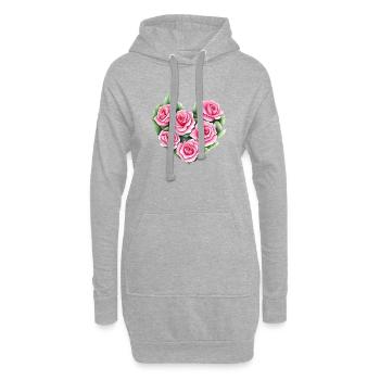 Saint-Valentin, Fête des mères, Mariage, Amour, Fiançailles - Sweat-shirt à capuche long Femme - gris chiné - Devant
