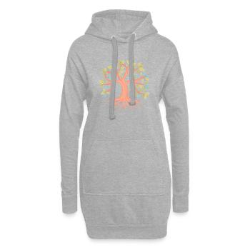 Lebensbaum Yoga Meditation Baum des Lebens - Hoodie-Kleid - Grau meliert - Vorne