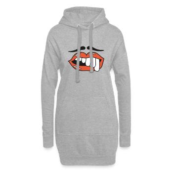 teeth lips mustag illustration - Hoodie-Kleid - Grau meliert - Vorne