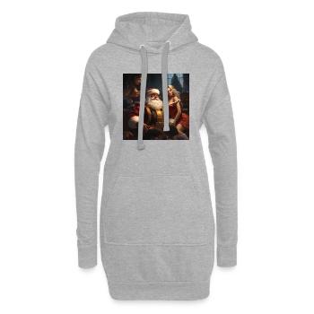 Who is your Santa - Hoodie-Kleid - Grau meliert - Vorne