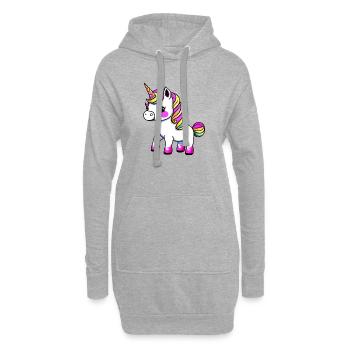 Licornes Licorne Animal mythique Fille Créatures mythiques - Sweat-shirt à capuche long Femme - gris chiné - Devant