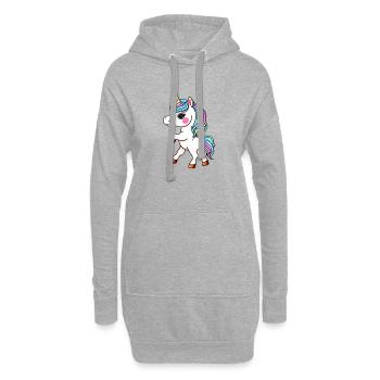 Licorne Créature Mythique Fille Licornes Créatures Mythiques - Sweat-shirt à capuche long Femme - gris chiné - Devant