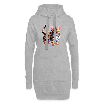 Chat Bengal Chaton Bengal Chaton Propriétaire Chat Chaton - Sweat-shirt à capuche long Femme - gris chiné - Devant