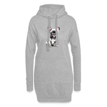Französische Bulldogge Hundehalter Hund Hunde - Hoodie-Kleid - Grau meliert - Vorne