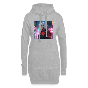 Anime Guy in Japan - Hoodie-Kleid - Grau meliert - Vorne
