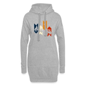 Maman rétro vintage-idée cadeau maman - Sweat-shirt à capuche long Femme - gris chiné - Devant