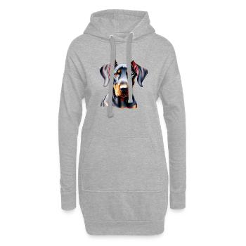 Doberman Doberman Dresseur Doberman Chiot Chien - Sweat-shirt à capuche long Femme - gris chiné - Devant