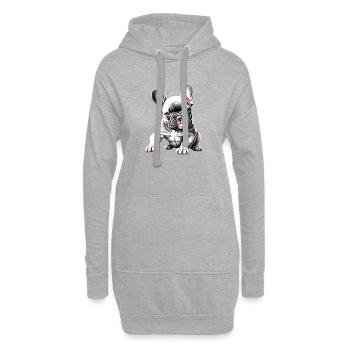 Bouledogue français Chiens Chien Propriétaire Chien - Sweat-shirt à capuche long Femme - gris chiné - Devant