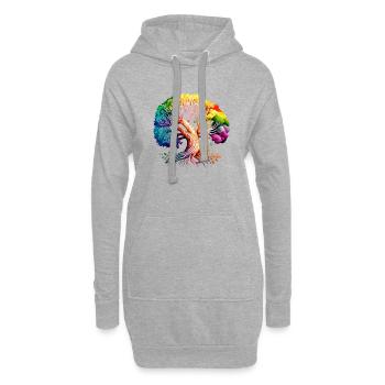 Lebensbaum Baum des Lebens Meditation Yoga - Hoodie-Kleid - Grau meliert - Vorne