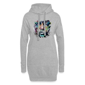 graffiti street art spray ancien pochoir rétro - Sweat-shirt à capuche long Femme - gris chiné - Devant