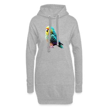 Perruche Oiseau Calopsitte Propriétaire d’oiseau - Sweat-shirt à capuche long Femme - gris chiné - Devant
