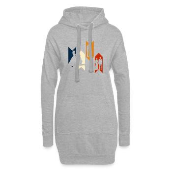 Couple marié rétro vintage-idée cadeau mariée - Sweat-shirt à capuche long Femme - gris chiné - Devant