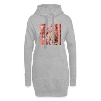 Schöne weibliche Malkunst Zebra bunte Frau - Hoodie-Kleid - Grau meliert - Vorne