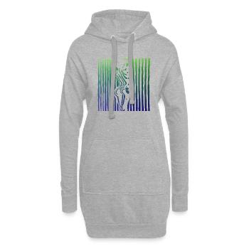 Schöne weibliche Malkunst Zebra bunte Frau - Hoodie-Kleid - Grau meliert - Vorne