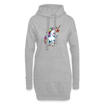 Animal mythique : Licorne, Fille, Licornes, Créatures mythiques - Sweat-shirt à capuche long Femme - gris chiné - Devant