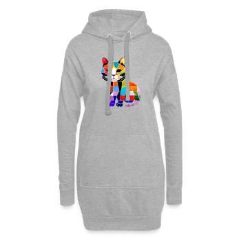Chat, Propriétaire De Chat, Chat Domestique, Chaton, Animal De Compagnie - Sweat-shirt à capuche long Femme - gris chiné - Devant