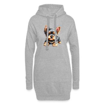 Yorkshire Terrier chiot chien propriétaire de chien - Sweat-shirt à capuche long Femme - gris chiné - Devant