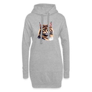 Maine Coon Cat Cat Chaton Chaton Chat Propriétaire - Sweat-shirt à capuche long Femme - gris chiné - Devant