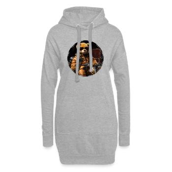 Ours en peluche cool en tant que motard - Sweat-shirt à capuche long Femme - gris chiné - Devant