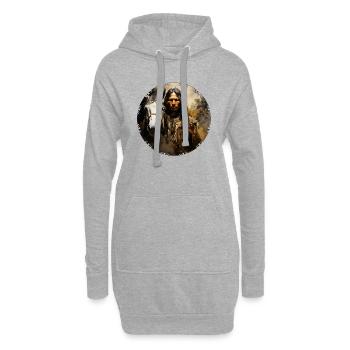 Les Sioux ont un lien profond avec la nature - Sweat-shirt à capuche long Femme - gris chiné - Devant