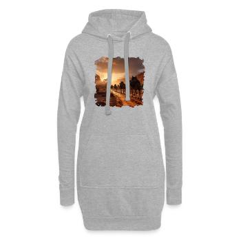 Les chameaux sont adaptés aux conditions désertiques - Sweat-shirt à capuche long Femme - gris chiné - Devant