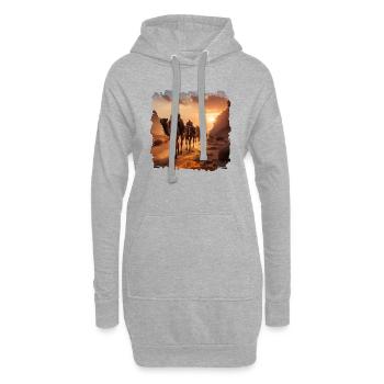 Kamele können bis zu 400 Kilogramm Last tragen - Hoodie-Kleid - Grau meliert - Vorne