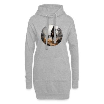 Cowboys sind eigentlich Viehhirten - Hoodie-Kleid - Grau meliert - Vorne