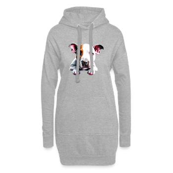 Bullterrier Hunde Bulldogge Hundebesitzer Hund - Hoodie-Kleid - Grau meliert - Vorne