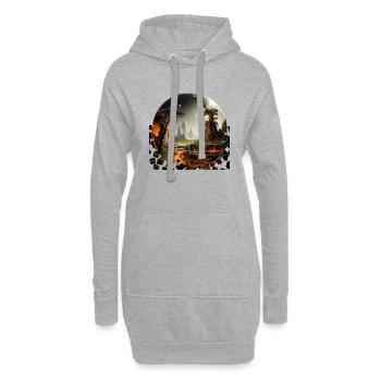 Le rêve de l’humanité d’explorer des mondes lointains - Sweat-shirt à capuche long Femme - gris chiné - Devant