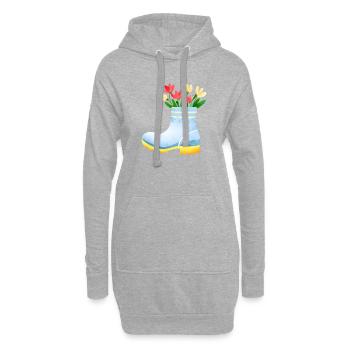 Blume Hobbygärtner Gärtner Geschenk Blumen Garten - Hoodie-Kleid - Grau meliert - Vorne