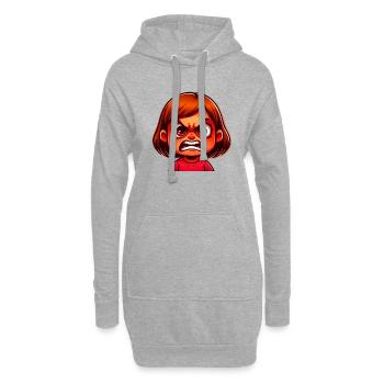 Fille en colère - Sweat-shirt à capuche long Femme - gris chiné - Devant