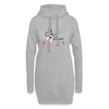 Je serai bientôt grand frère -annonce grossesse - Sweat-shirt à capuche long Femme - gris chiné - Devant