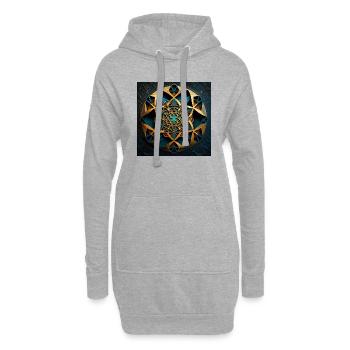 Heilige Geometrie - Hoodie-Kleid - Grau meliert - Vorne