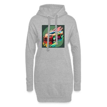 Voiture de course Splash - Sweat-shirt à capuche long Femme - gris chiné - Devant
