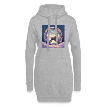 Hirsch Kranz - Hoodie-Kleid - Grau meliert - Vorne