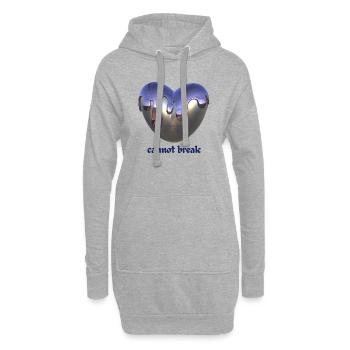 Steel cannot break - Hoodie-Kleid - Grau meliert - Vorne