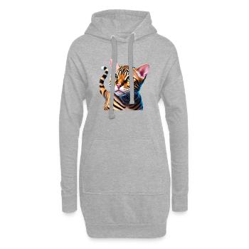 Bengal Cat Kitten Propriétaire de chat Bengal Kitten - Sweat-shirt à capuche long Femme - gris chiné - Devant