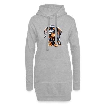 Teckel Chien Teckel Chiot Chien Propriétaire Chiens - Sweat-shirt à capuche long Femme - gris chiné - Devant