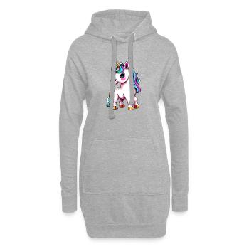 Licorne Créature Mythique Créature Mythique Fille Licornes - Sweat-shirt à capuche long Femme - gris chiné - Devant