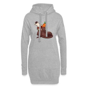 Schuh-Einstellung - Hoodie-Kleid - Grau meliert - Vorne