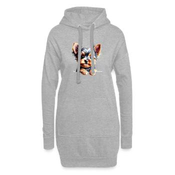 Yorkshire Terrier Chien chiot Propriétaire de chien - Sweat-shirt à capuche long Femme - gris chiné - Devant