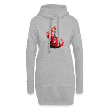 Guitare, Instrument de musique, Instrument à cordes pincées, Guitariste - Sweat-shirt à capuche long Femme - gris chiné - Devant