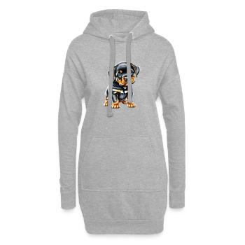 Rottweiler Chien Rottweiler Chiot Chiens Chien Chiot - Sweat-shirt à capuche long Femme - gris chiné - Devant