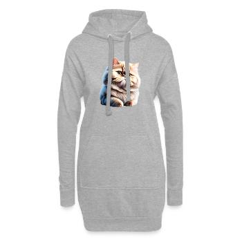 Perserkatze Kater Hauskatze Katze Katzenbesitzer - Hoodie-Kleid - Grau meliert - Vorne