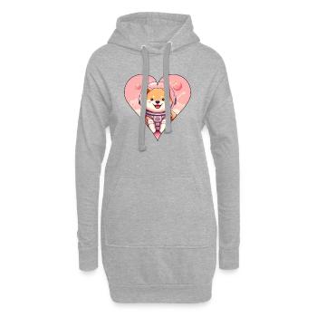 Noel 2023 2 - Sweat-shirt à capuche long Femme - gris chiné - Devant