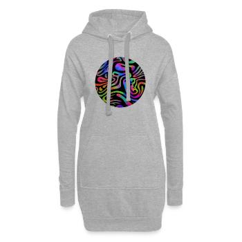 Acid Wave Ästhetische Farben - Hoodie-Kleid - Grau meliert - Vorne