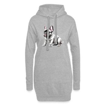 Chiens Bouledogue Français Chien Propriétaire Chien - Sweat-shirt à capuche long Femme - gris chiné - Devant