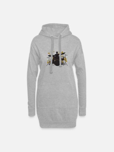 Drums gold - Hoodie-Kleid - Grau meliert