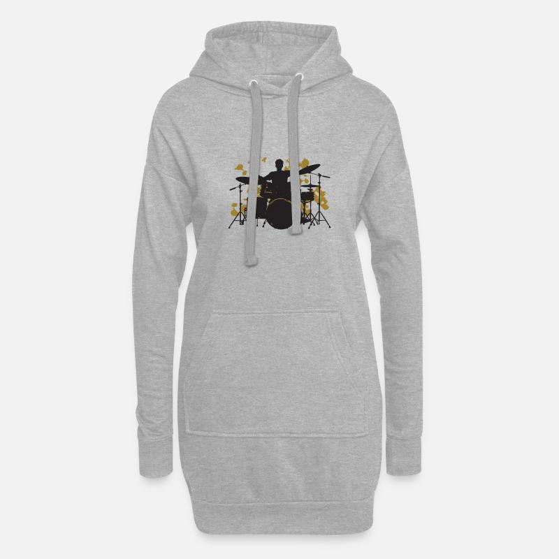 Drums gold - Hoodie-Kleid - Grau meliert
