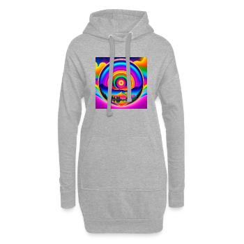 Psychedelischer Trip - Hoodie-Kleid - Grau meliert - Vorne